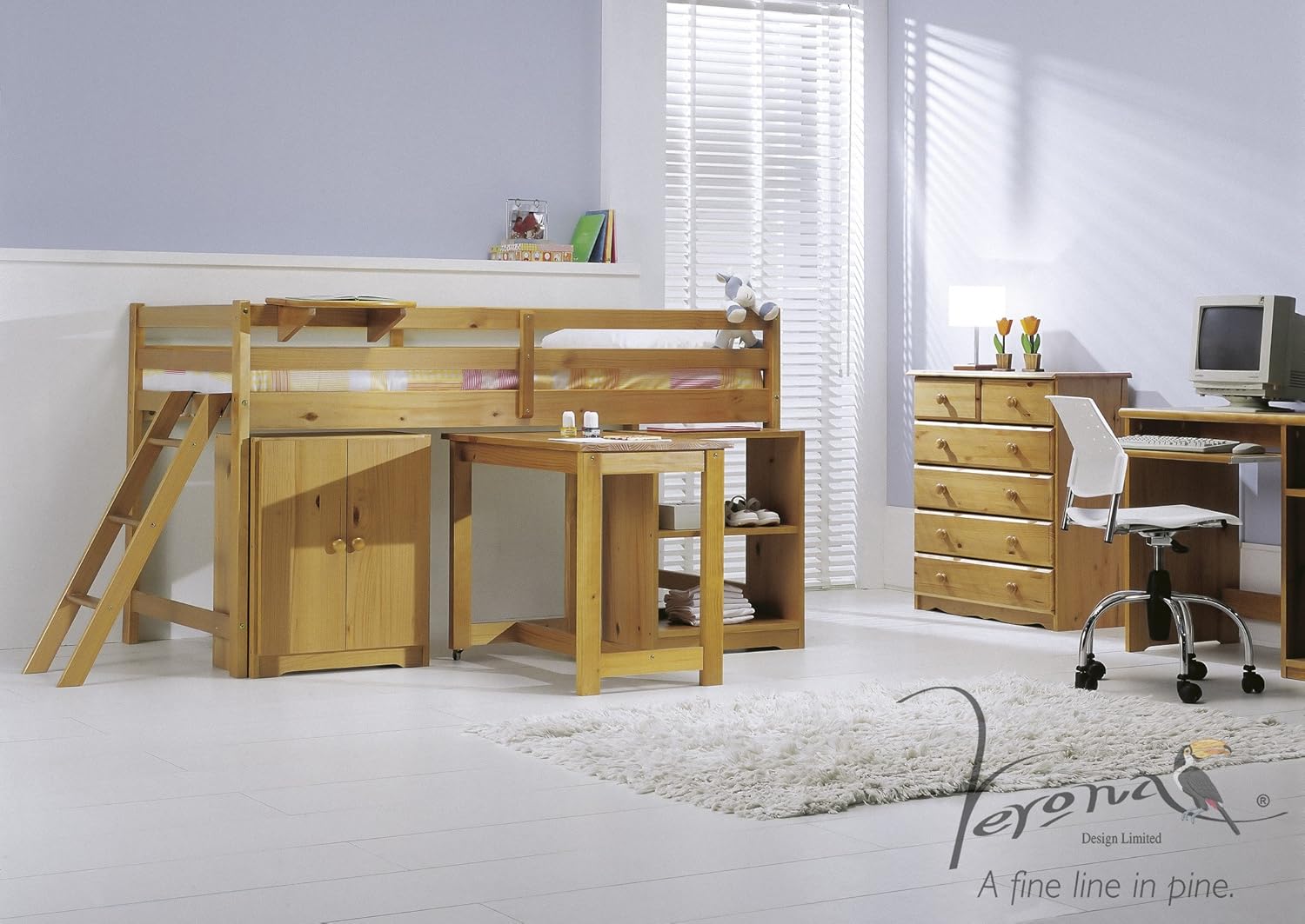 Verona Cabin Bed Set 1, Includes, A Cabin Bed, Cupboard