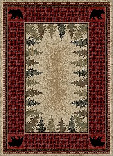 Mayberry Rug HS6490 8X10 Alfombra de área roja de cuatro esquinas