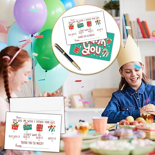 Miniatura 3 de Tarjetas de agradecimiento de Navidad para niños, tarjeta de agradecimiento en blanco, lindas notas de agradecimiento para niños y niñas,