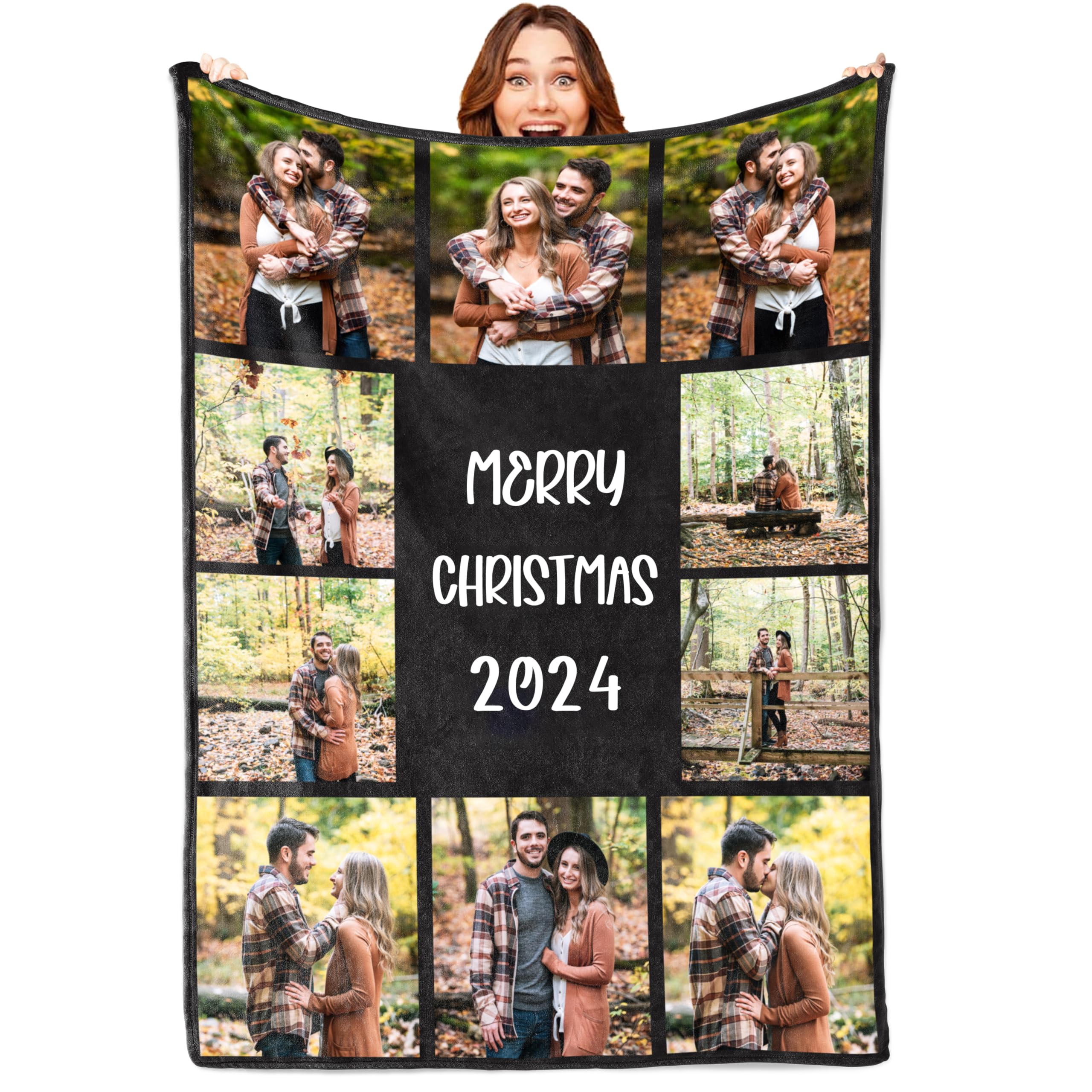 Mraxovid Personalised Blanket, Custom Photo Blanket for Adults Kids, Personalised Gifts for Mum, Dad, Boyfriend, Girlfriend, Pet, Family