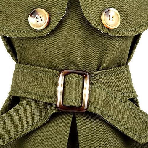 Miniatura 7 de Gabardina para mascotas para perros pequeños, niñas y niños, chaqueta occidental a la moda resistente al viento, ropa de abrigo con cinturón, ropa