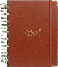 Meu plano perfeito, planner sem data capa de couro marrom, capa Clássica | Planner 2026