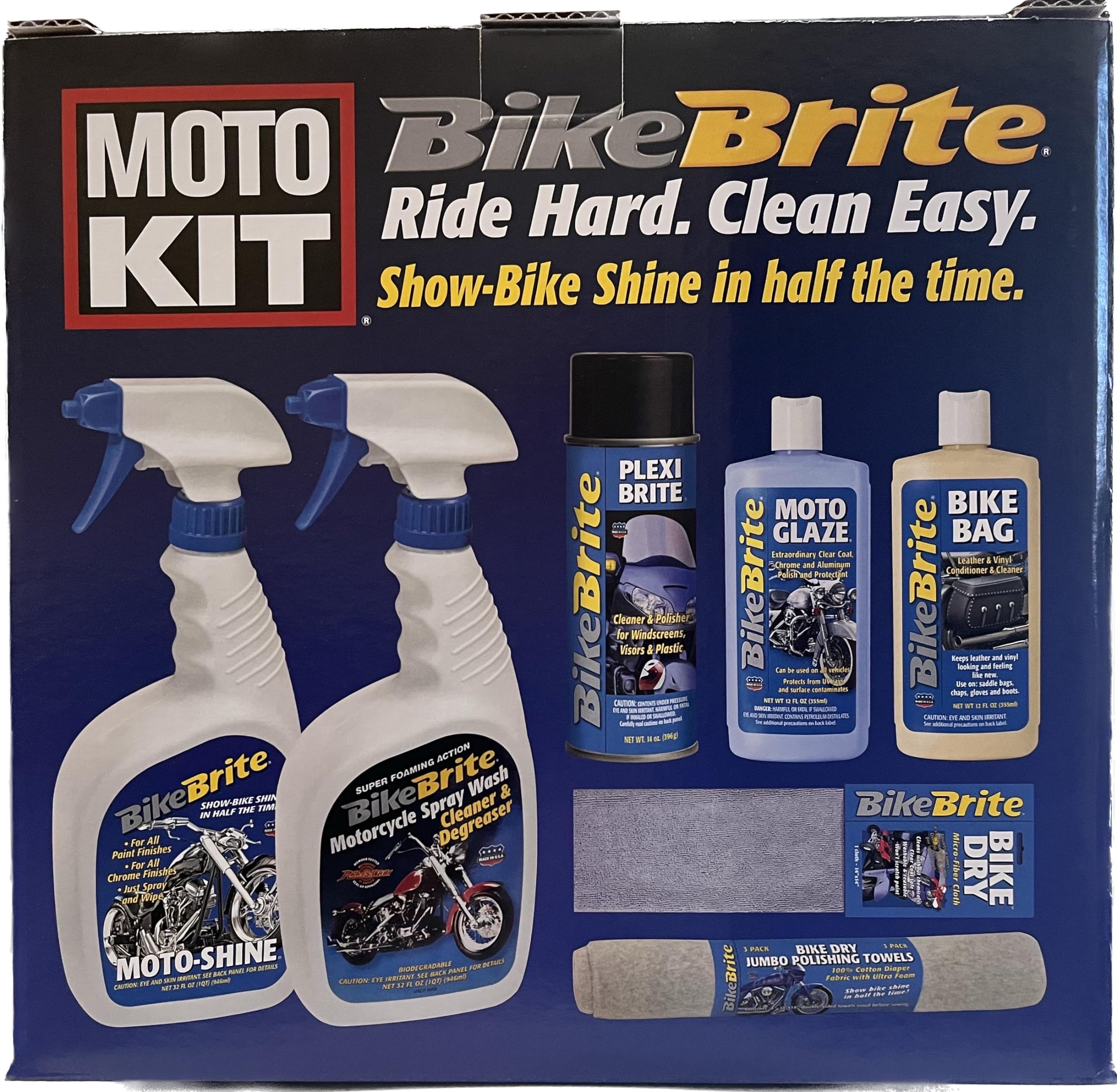 Bike Brite MC10000 Motorcycle Detailing Kit, 102 fl. oz. , black