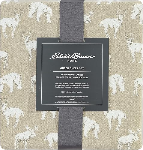 Miniatura 9 de Eddie Bauer Flannel Collection - Juego de sábanas de algodón, preencogido y cepillado para mayor suavidad, comodidad y sensación de calidez, tamaño
