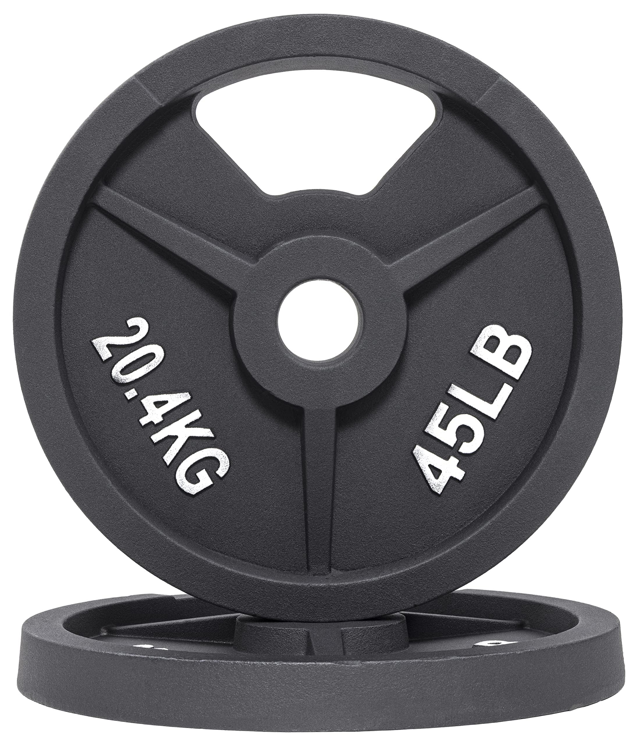 Fitvids 2-Inch Olympic Standard Cast Iron Weight Plate for Strength Training & Weightlifting, Multiple Weights Available ( 1 Plate)