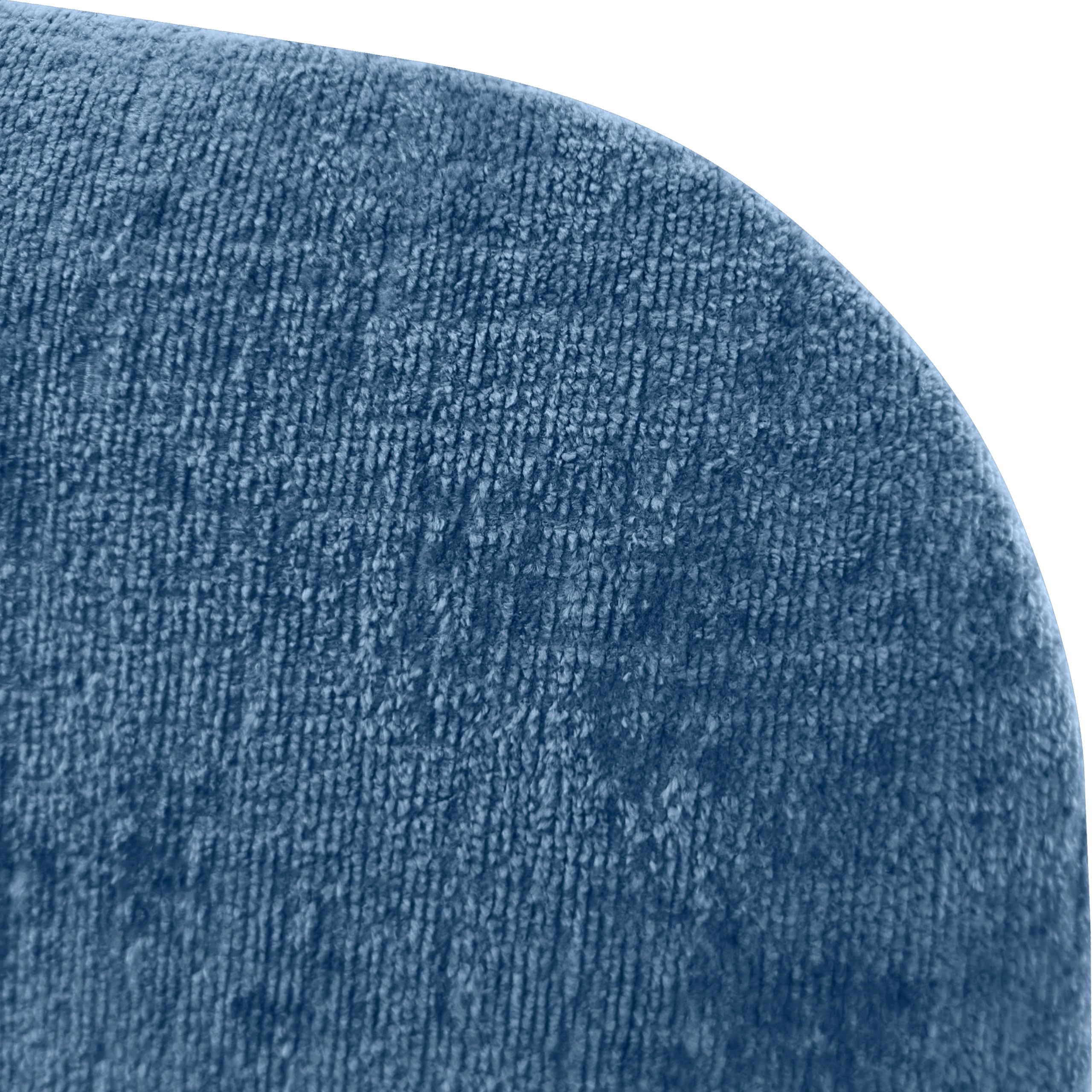 DHOME Cabecero Tapizado Curvo Liso Lana Ecológica Premium 50cm Altura para Pared Acústicos Cabeceros Absorbentes Cabezal Cama Dormitorio (Azul, 80cm)