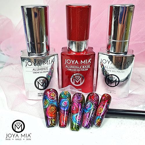 Miniatura 6 de Joya Mia Aluminix - Esmalte de uñas en gel cromado con base plateada de larga duración y fácil de remojar de colores únicos 05fl oz
