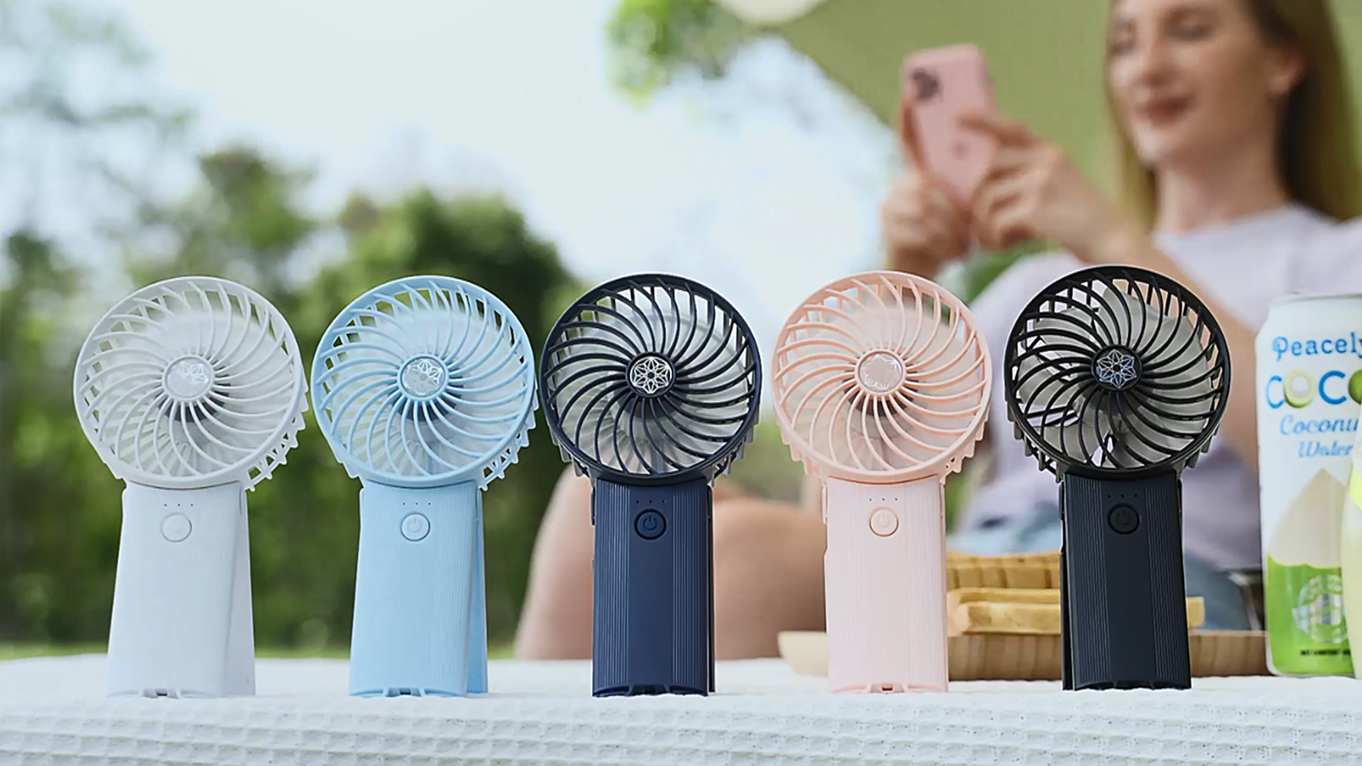 Ventilateur Portable Mini Rechargeable USB - 4 Vitesses - Batterie 2600mAh - Jusqu'à 16h D'autonomie - Blanc
