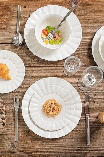 Miniatura 8 de HOMBENE Juegos de Platos y Cuencos, Juegos de Vajilla de 12 Piezas de Porcelana Fina, Juego de Cena de Porcelana con Cuencos de Cereales, Cuencos de