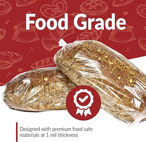 Miniatura 4 de Reli. 8 x 4 x 18 pulgadas  Paquete de 500 (500 lazos giratorios)  Bolsas de pan a granel para pan casero  Bolsas de pan de plástico para panadería,