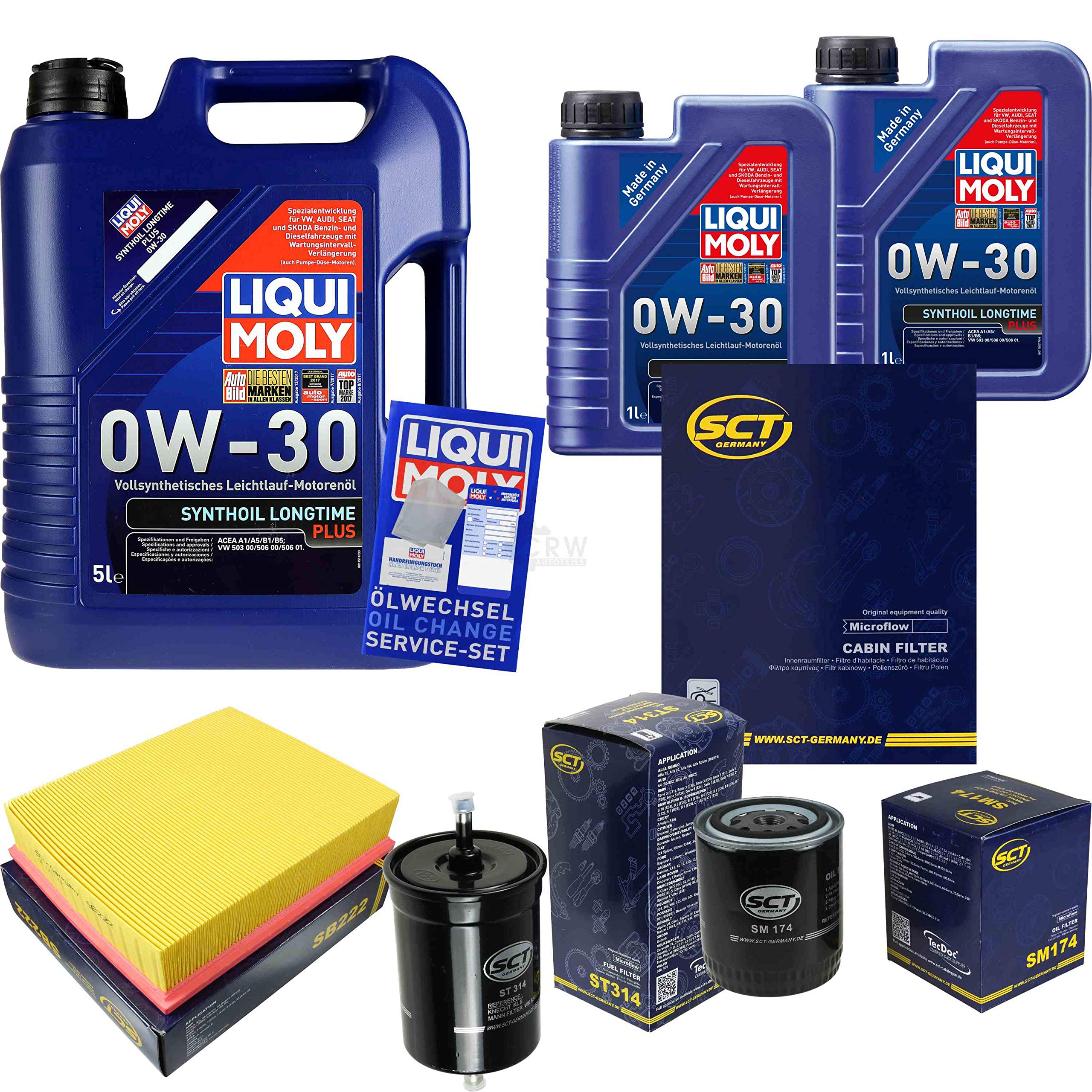 Set di filtri, 7 litri, olio motore Synthoil Longtime Plus 0W-30 SCT Germany