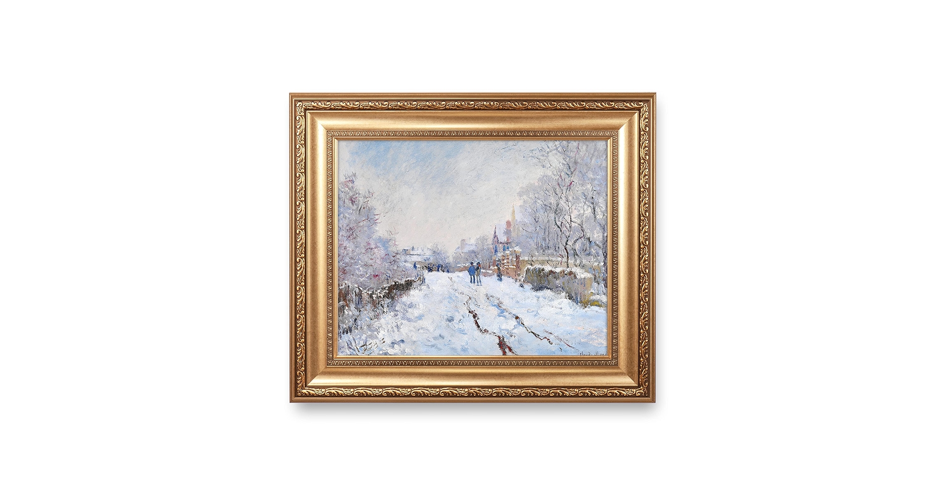 クロード・モネ、「Vetheuil in Winter」、希少大判画集・額装画 クロード・モネ、「Vetheuil in Winter」、希少大判画集・額装画