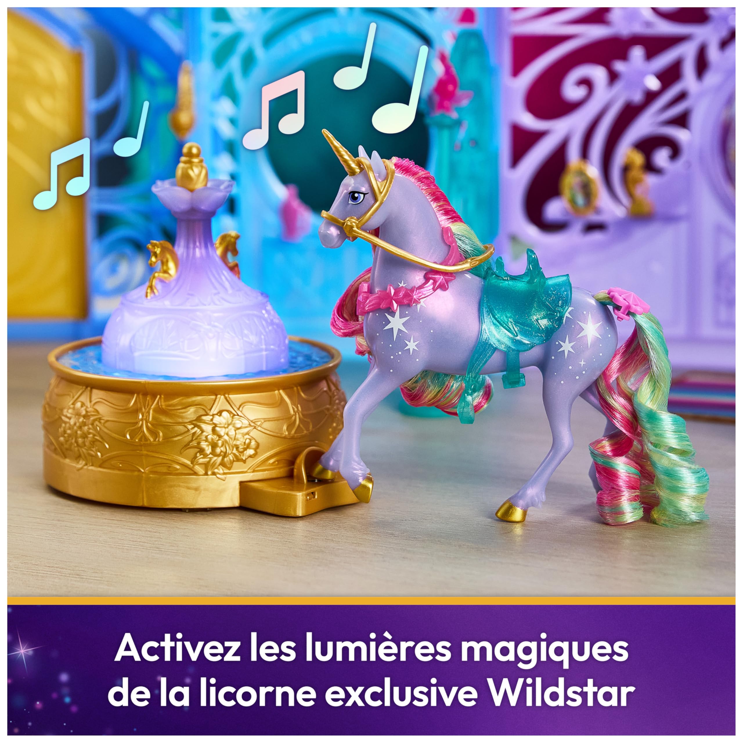 Unicorn Academy L'Ecole des Licornes Écurie Fontaine Licorne Wildstar Exclusive Sons & Lumières Jouet Enfant 4 Ans+
