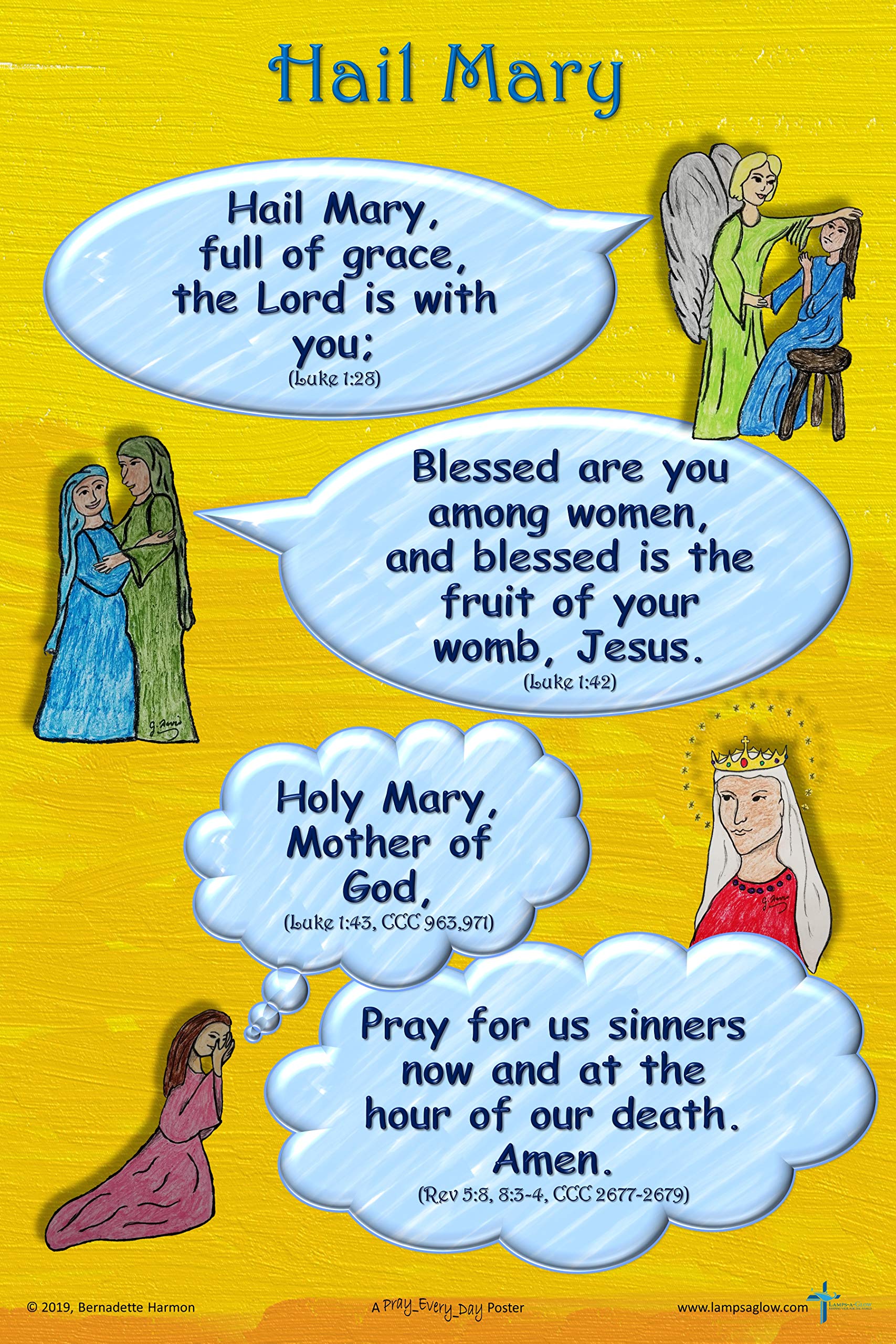 Amazon.co.jp: 祈りのポスター - Our Father, Hail Mary, 十字架