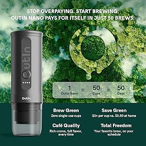 OutIn Nano Cafetera Espresso Eléctrica Portátil Cafetera de Viaje Cafetera de Coche Autocalentable_5