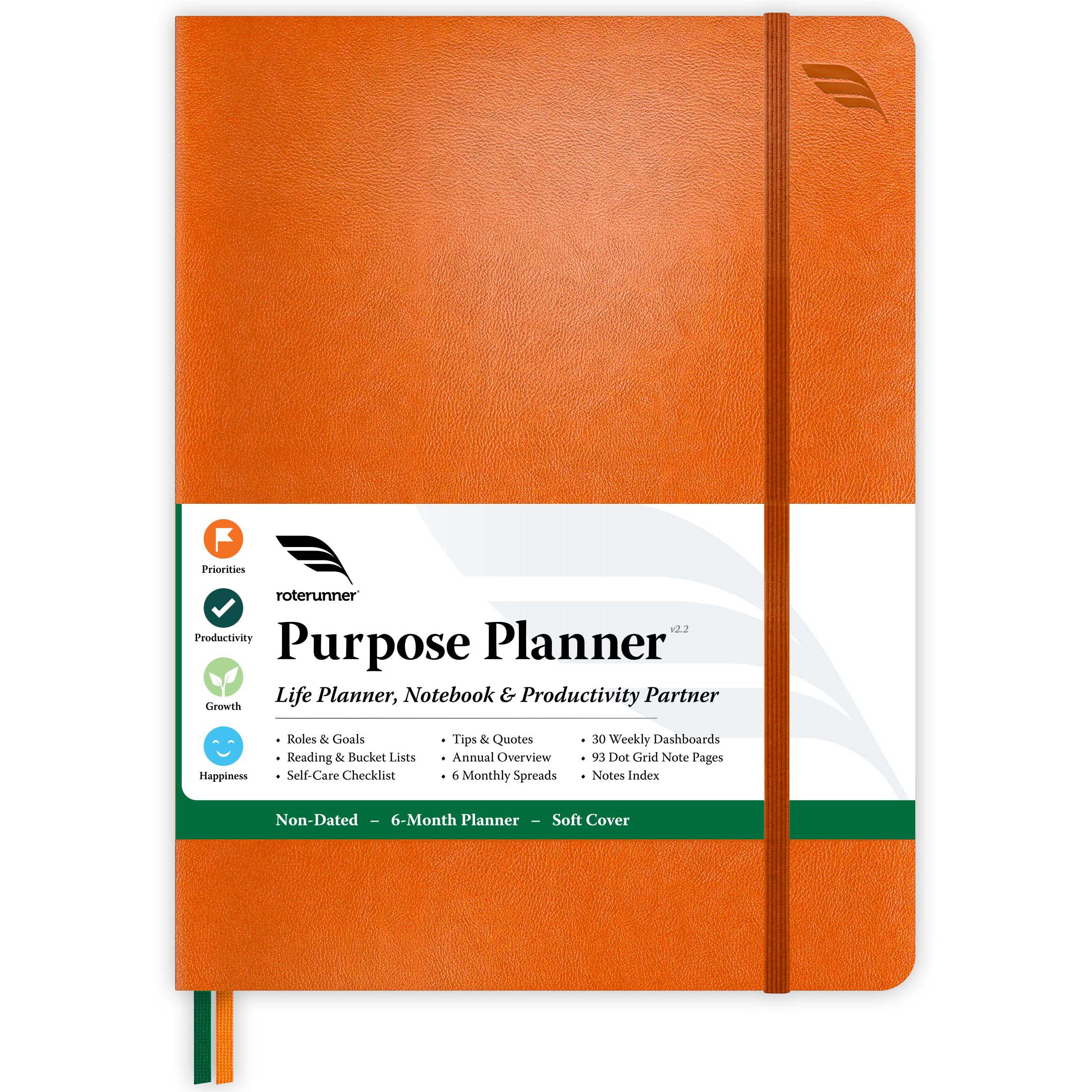 Purpose Planner Undated Monthly Weekly Daily Productivity Journal 2023 Optimised Life, Goal Setting & Business Tool for Academic Student, Professionals, Mums - Leather Day Organiser Notebook