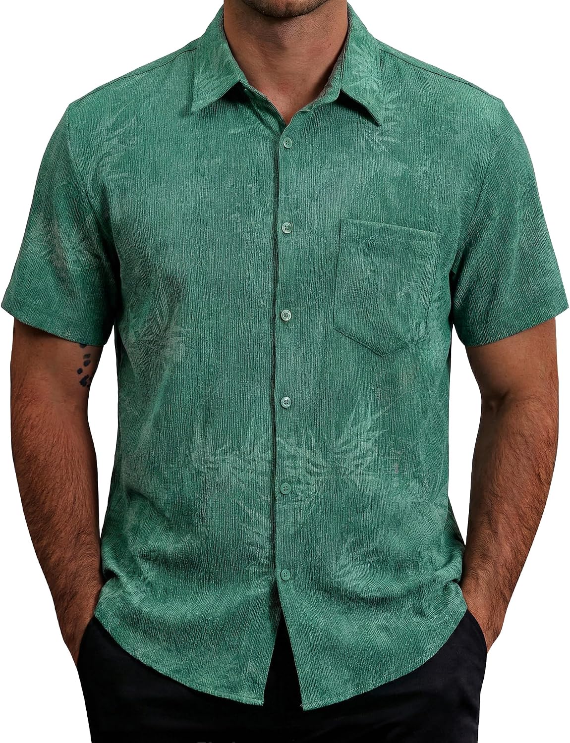 Mens Hawaiian Shirts Short Sleeve Button Down Summer Shirt Casual Floral Tropical Beach Shirts with Pocket