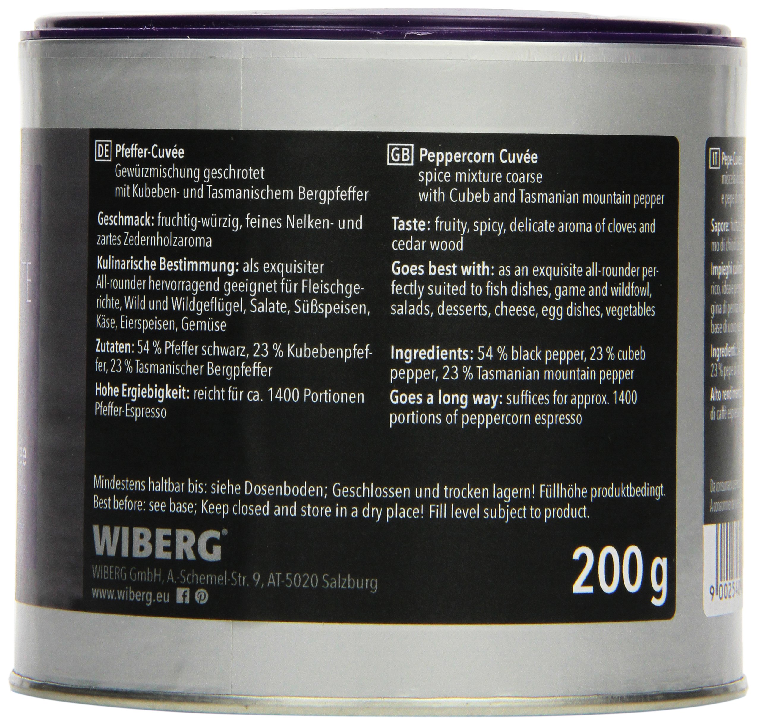 Wiberg Pfeffer-Cuvée, Gewürzmischung geschrotet, 1er Pack (1 x 200 g)
