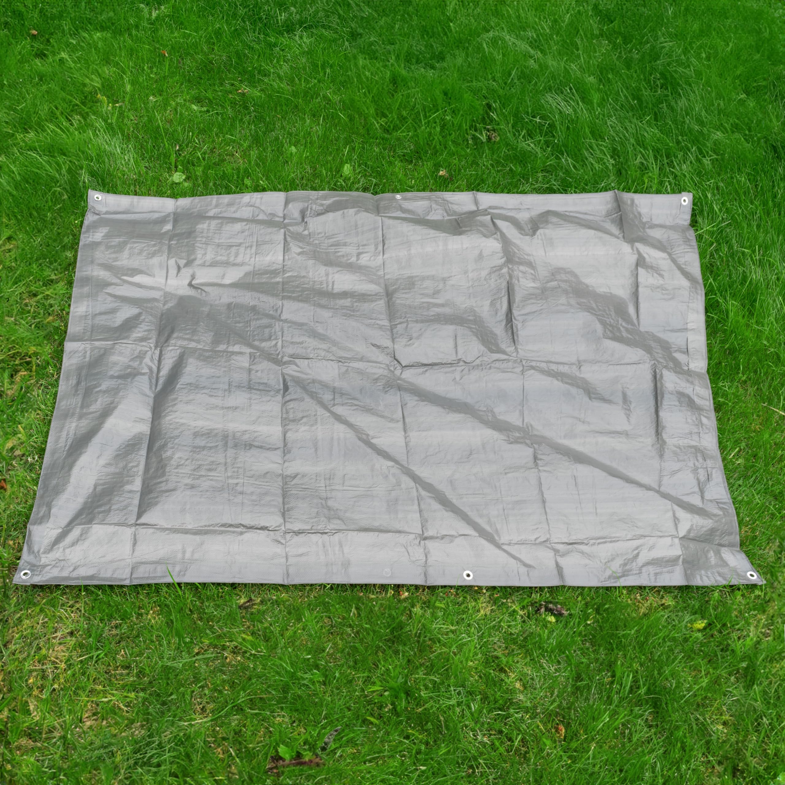 Waterproof storm gray multipurpose tarpaulin,tarp coverup/camping ground sheet/garden keep dry cover/car boot sheet,light & easy to store (2m x 2m) - Image 4