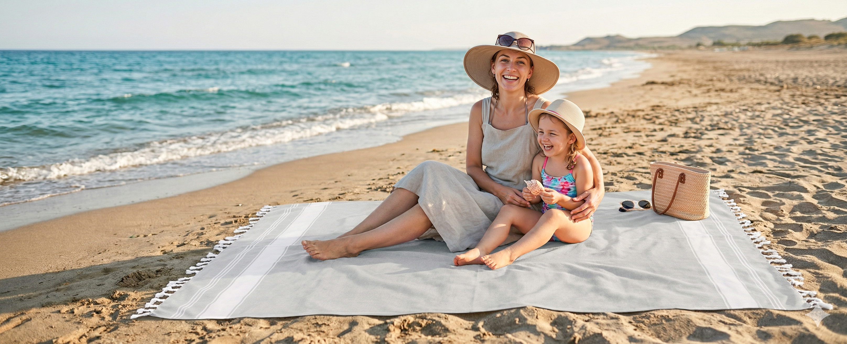 LANE LINEN Turkish Beach Towel 2 Pack, Oversized Beach Towel 39"x71", Lightweight Beach Essentials for Women, Large Pool Towel, Absorbent & Quick Dry, Sand Free Beach Towel - Hibiscus