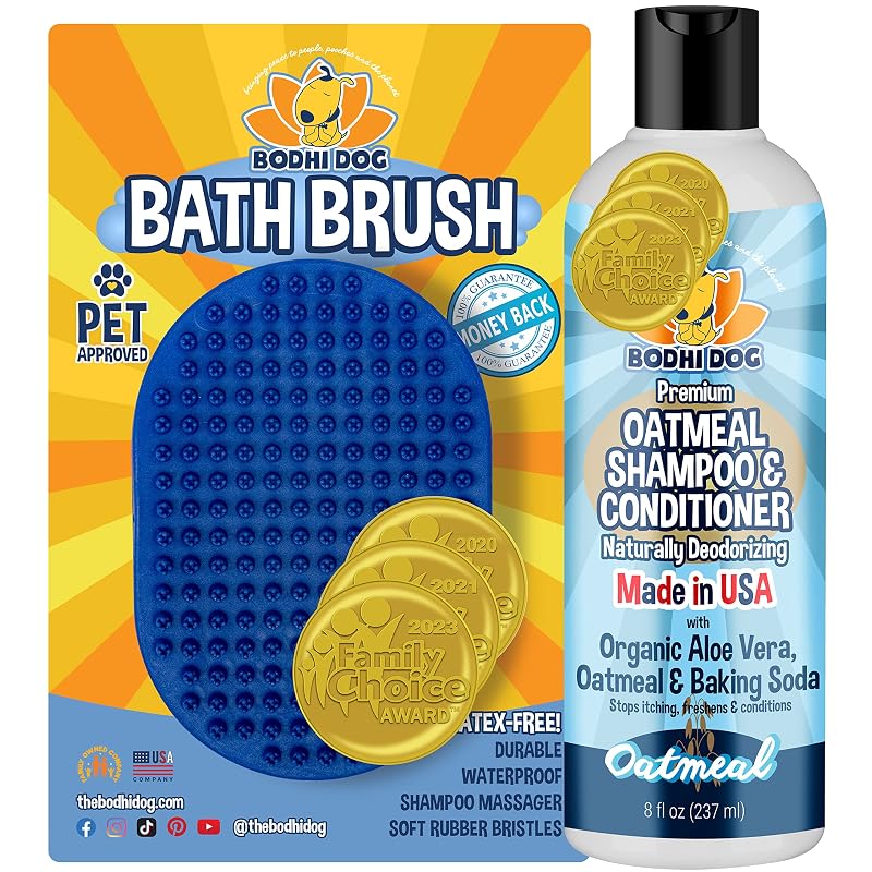 Kit Escova de Banho para Cães Bodhi Dog com Shampoo e Condicionador de Aveia