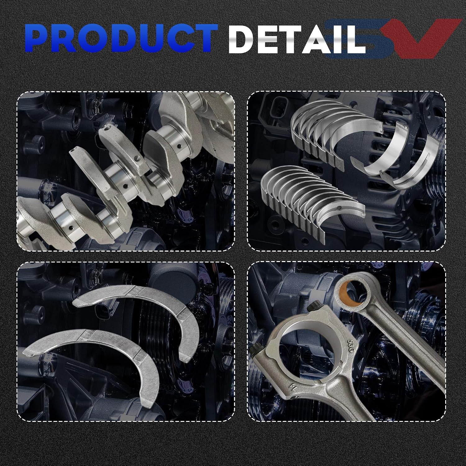 Engine Crankshaft & Connecting Rods & Bearings Kit Fit For Hyundai Elantra Sonata Tucson Kia Forte Optima Soul G4NC L4 DOHC 2.0L 2012-2020 23510-2E001 23510-2E400