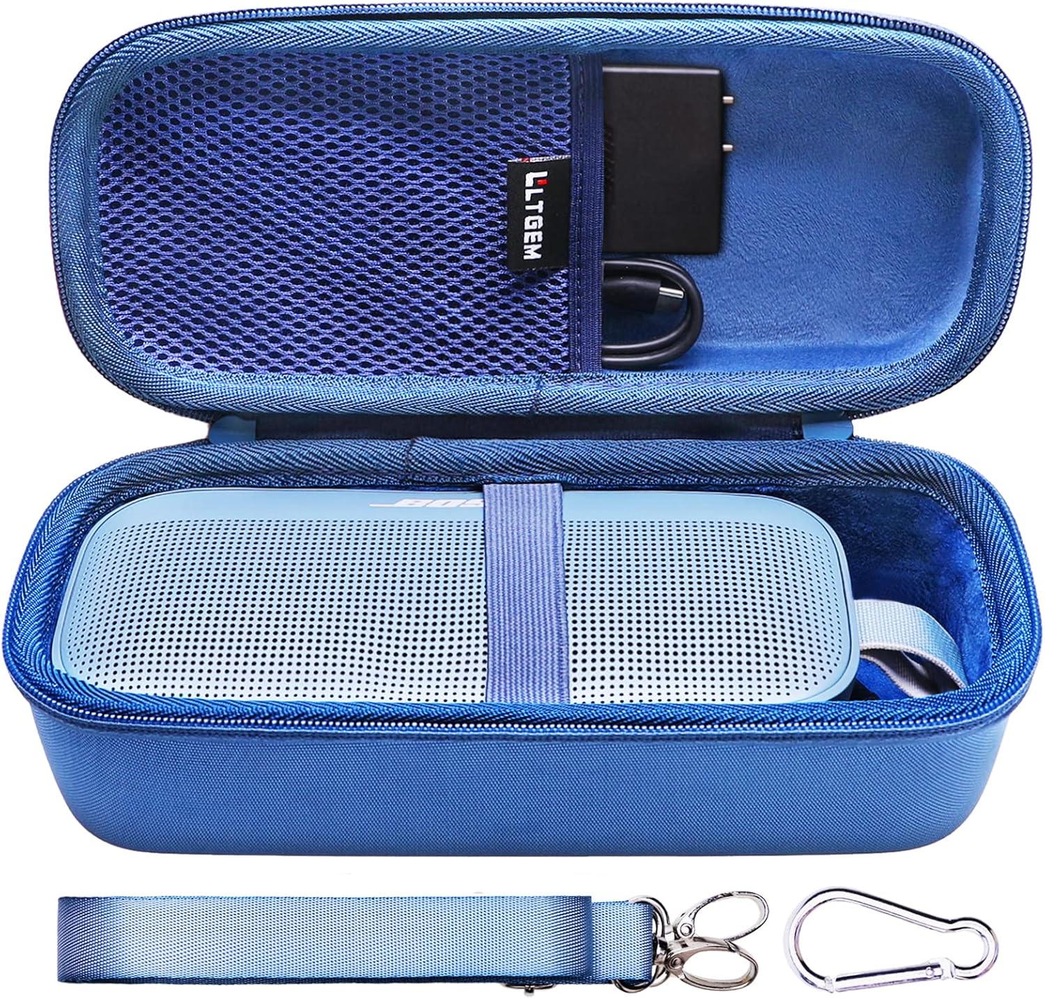 LTGEM Case Compatible with Bose SoundLink Flex 2nd Gen/SoundLink Flex Portable Bluetooth Speaker with Shoulder Strap, Blue(Case Only)