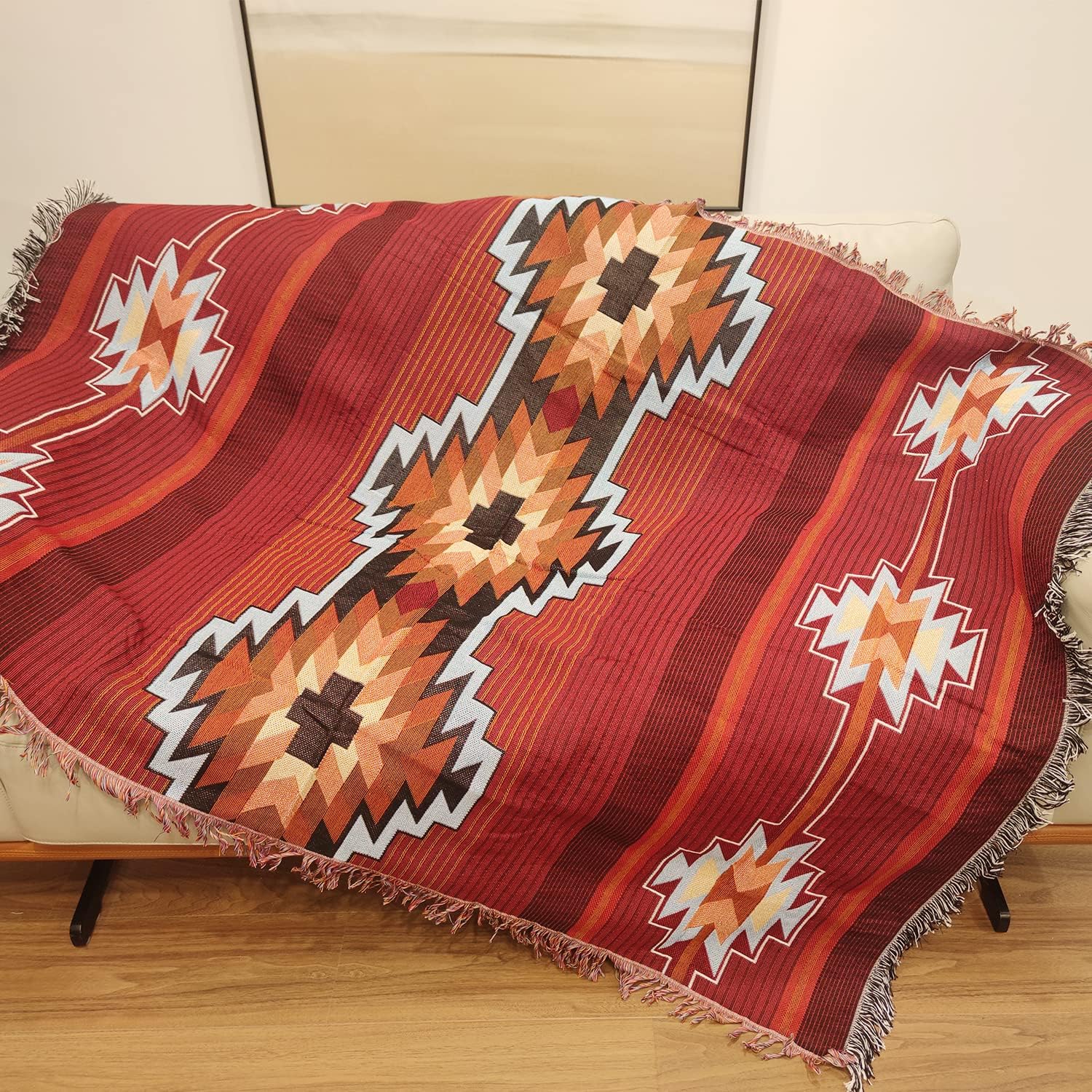 CCHYF Aztec Throw Blanket Red Native American Blanket