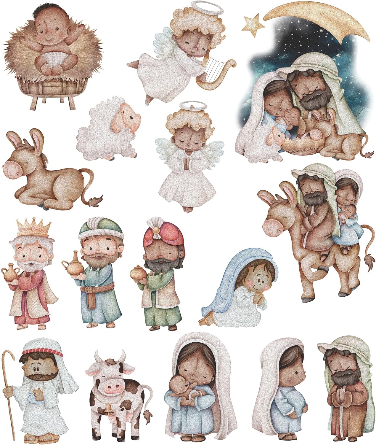 Nativity Happiness Rice Paper, 11.5 x 14.5 inch (2pc) – Mulberry Paper for Decoupage Scrapbooking Cards Crafts by Craft Kreatively