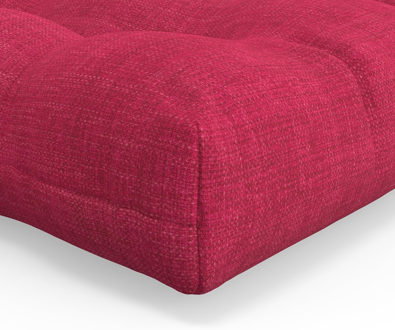 Pillow Perfect Solid Indoor/Outdoor Wicker Chair Seat Cushion, Tufted, Weather, and Fade Resistant, 19" x 19", Splash Raspberry, 2 Count
