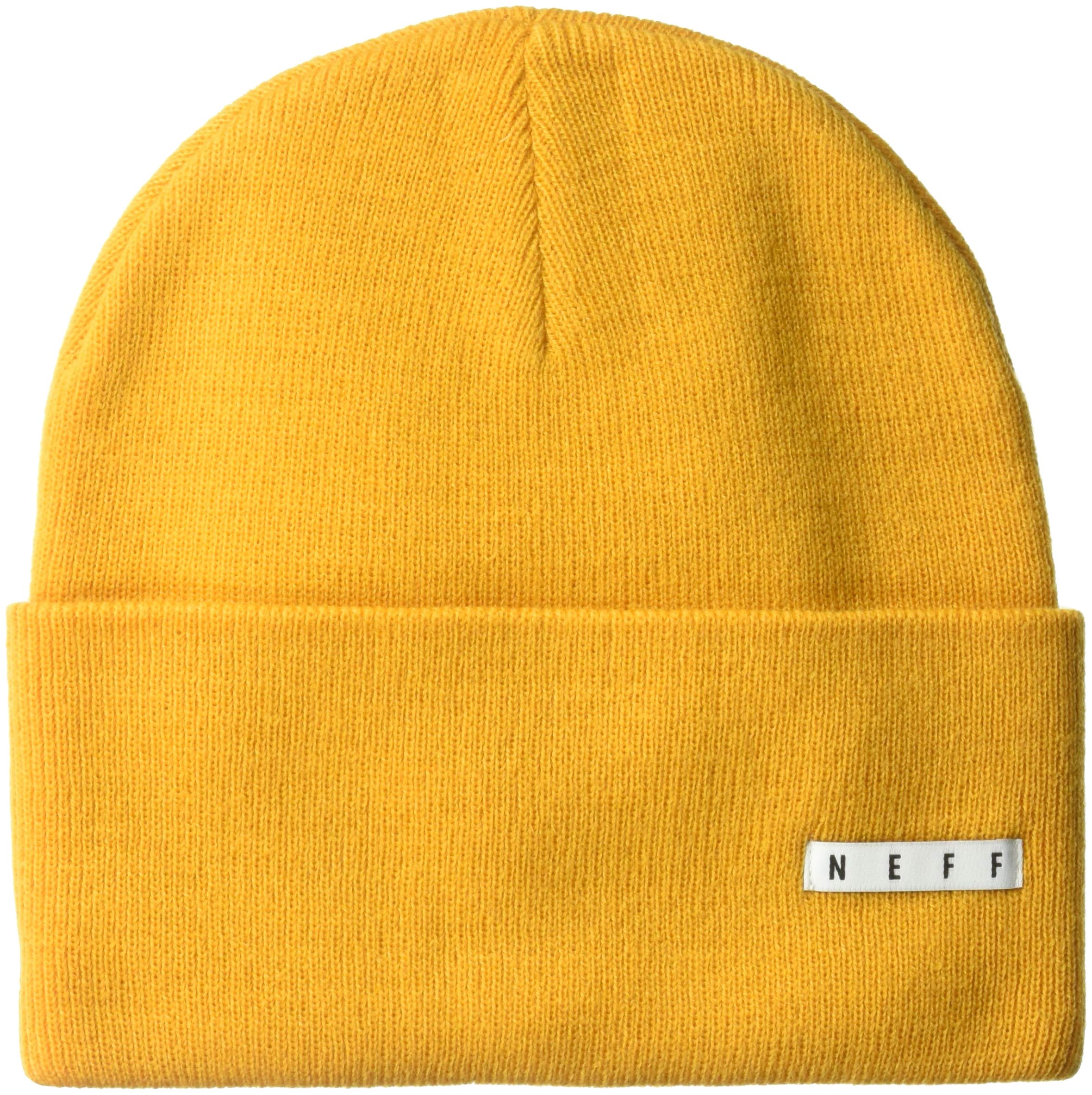 neff Lawrence Men's Beanie Fold Cuffed Hat, Gold, One Size