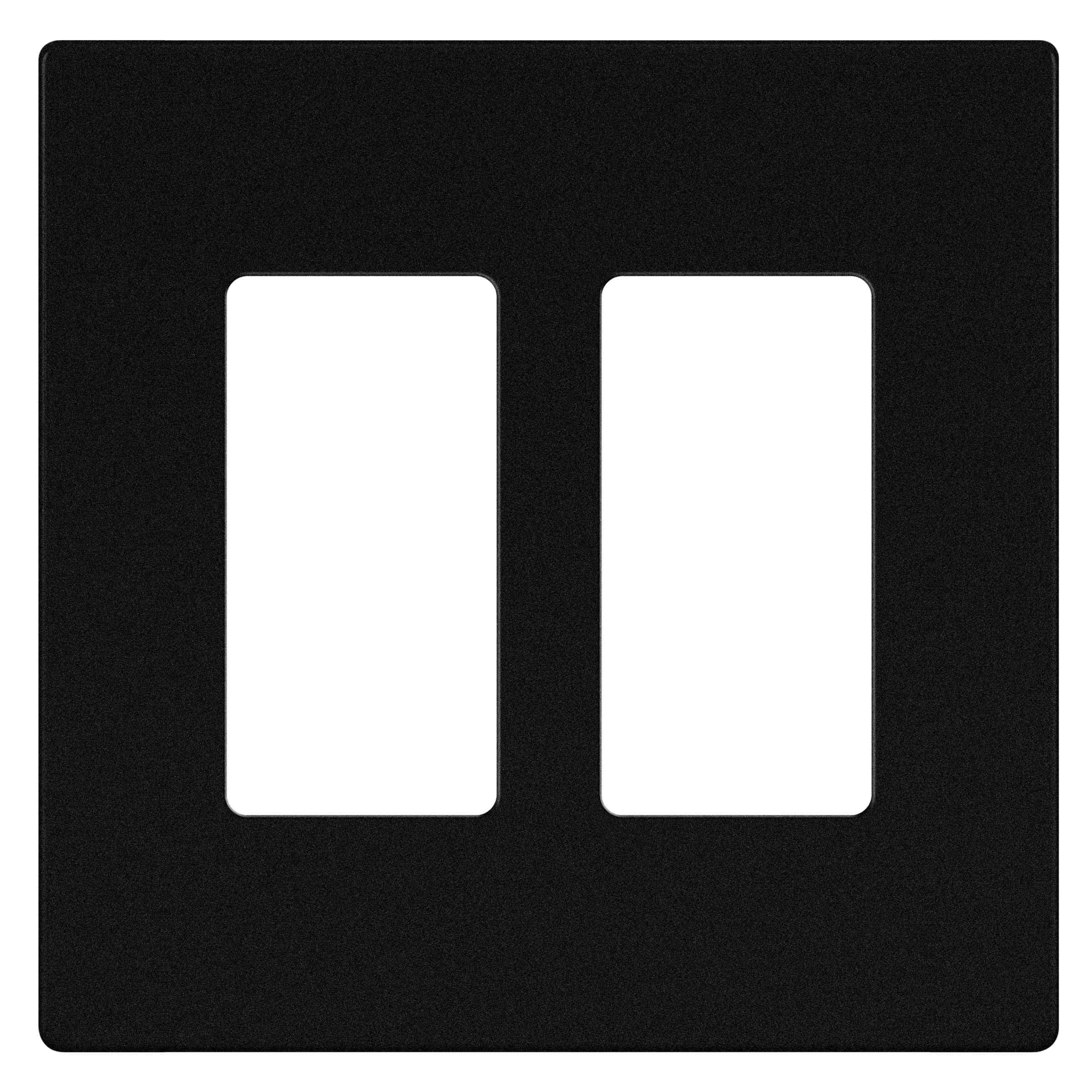 TG Matte Black Screwless Decorator Wall Plates, Mid-Size 2-Gang 4.88" H × 4.92" L Outlet Covers, Unbreakable Thermoplastic Faceplate for Outlet or Switch, UL Listed, 1 Pack