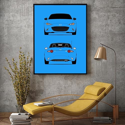 Miniatura 3 de CUSTOMIZABLE COLOR Mazda Miata MX-5 ND (2015-Present) (Front and Rear) Inspired Poster Print Wall Art Decor Handmade Roadster JDM (Unframed)