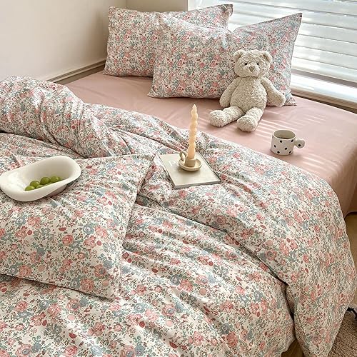Vista 339 de Linda funda de edredón de fresa, tamaño individual XL, suave, 100% algodón, juego de ropa de cama de fresa rosa, ligero, funda de edredón para niños
