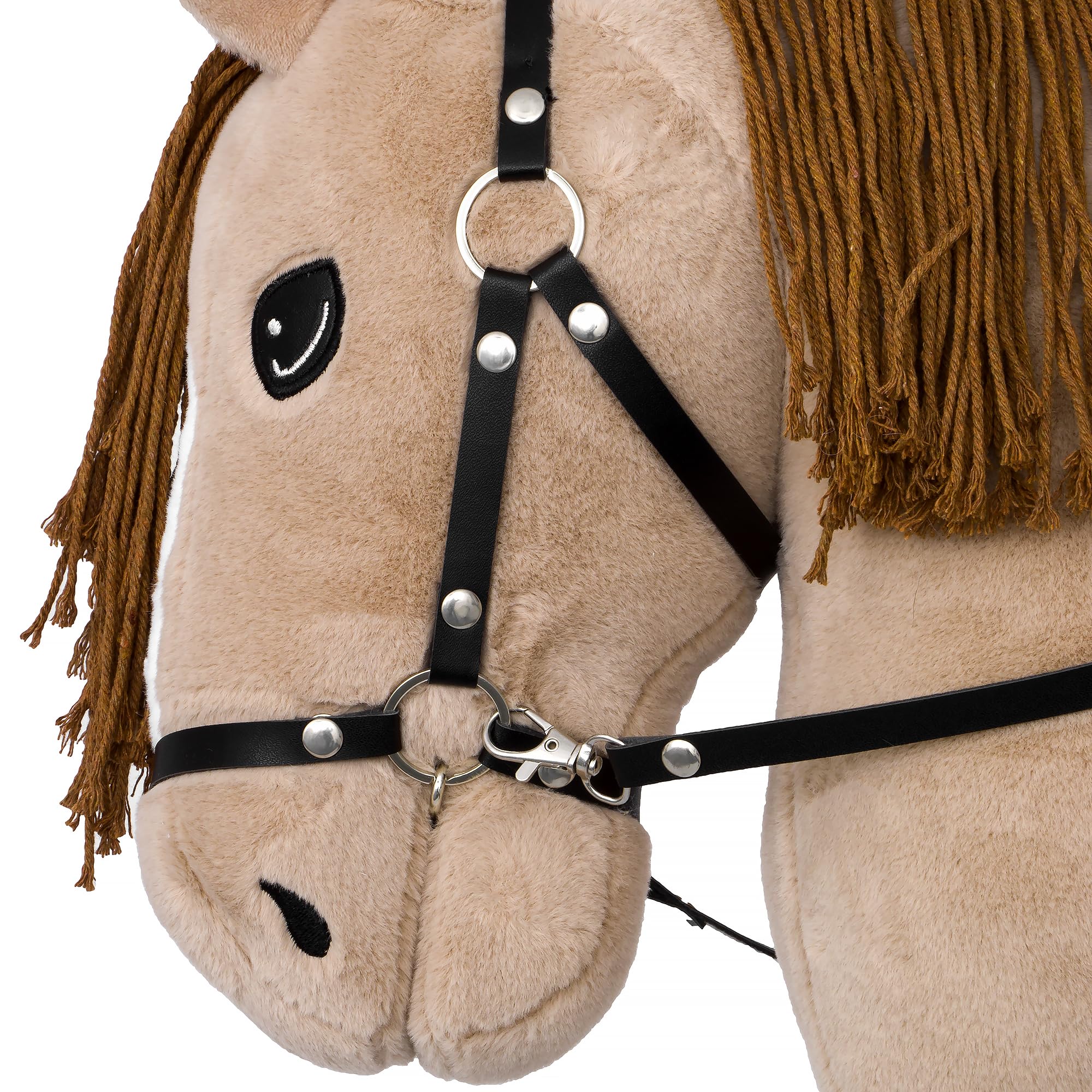 Start Hobby Horse Steckenpferd aus Plüsch mit Holzstock – Realistisches Stockpferd mit Langer Mähne zum Frisieren – Weiches Spielpferd für Kinder Hobby Horsing & Rollenspiele (Bonnie (Beige))