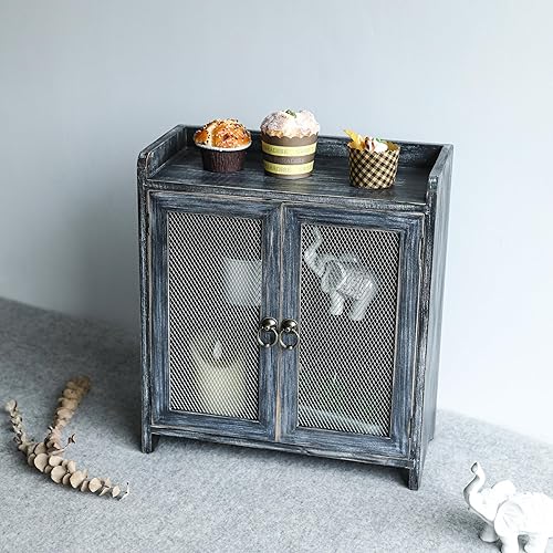 Miniatura 4 de COLLECTIVE HOME - Armario de almacenamiento, mini gabinete de encimera, organizador de madera para dormitorio, cocina con puerta magnética,