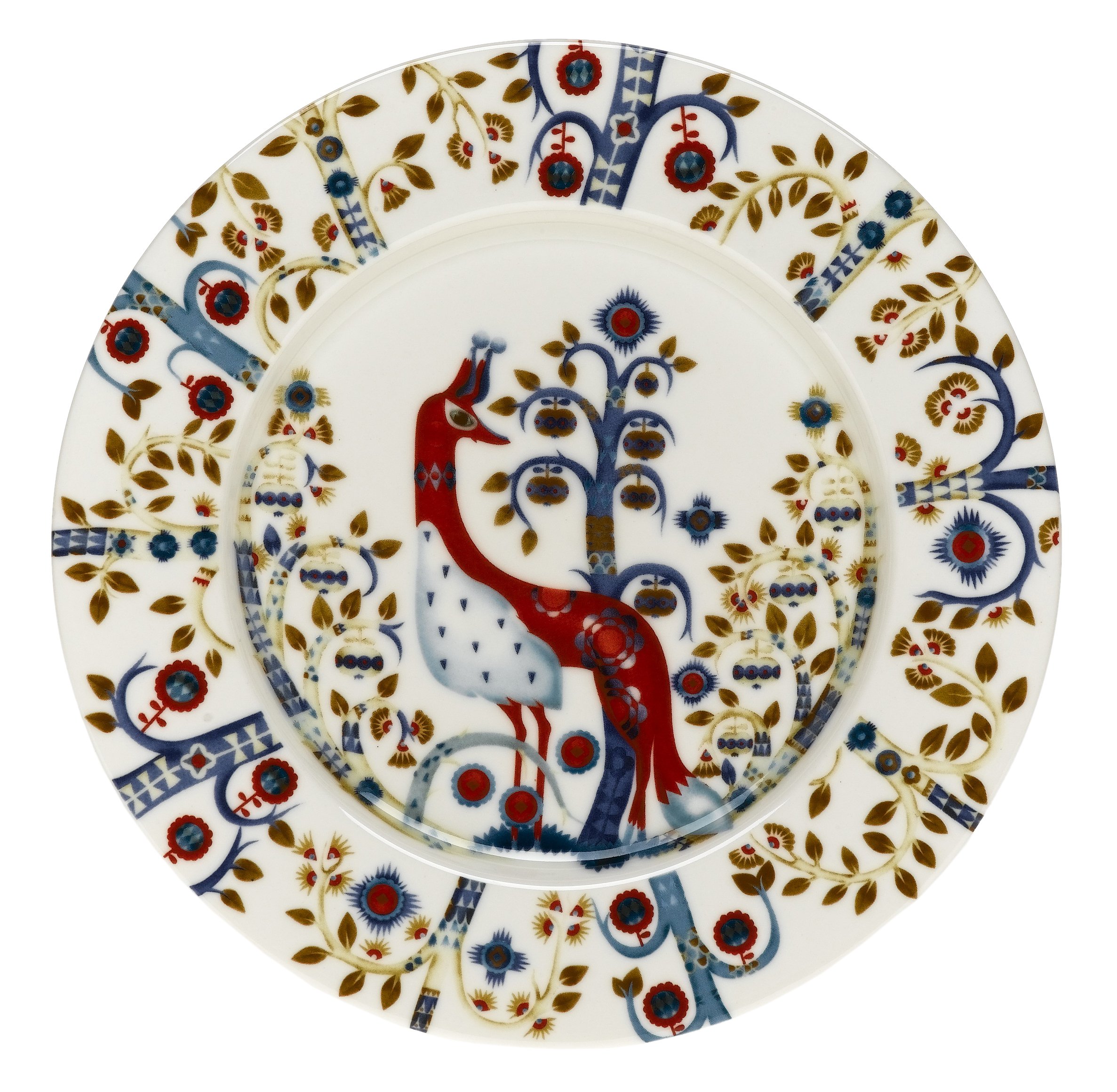 Iittala Taika Salad Plate, White with design, 8.75-Inch