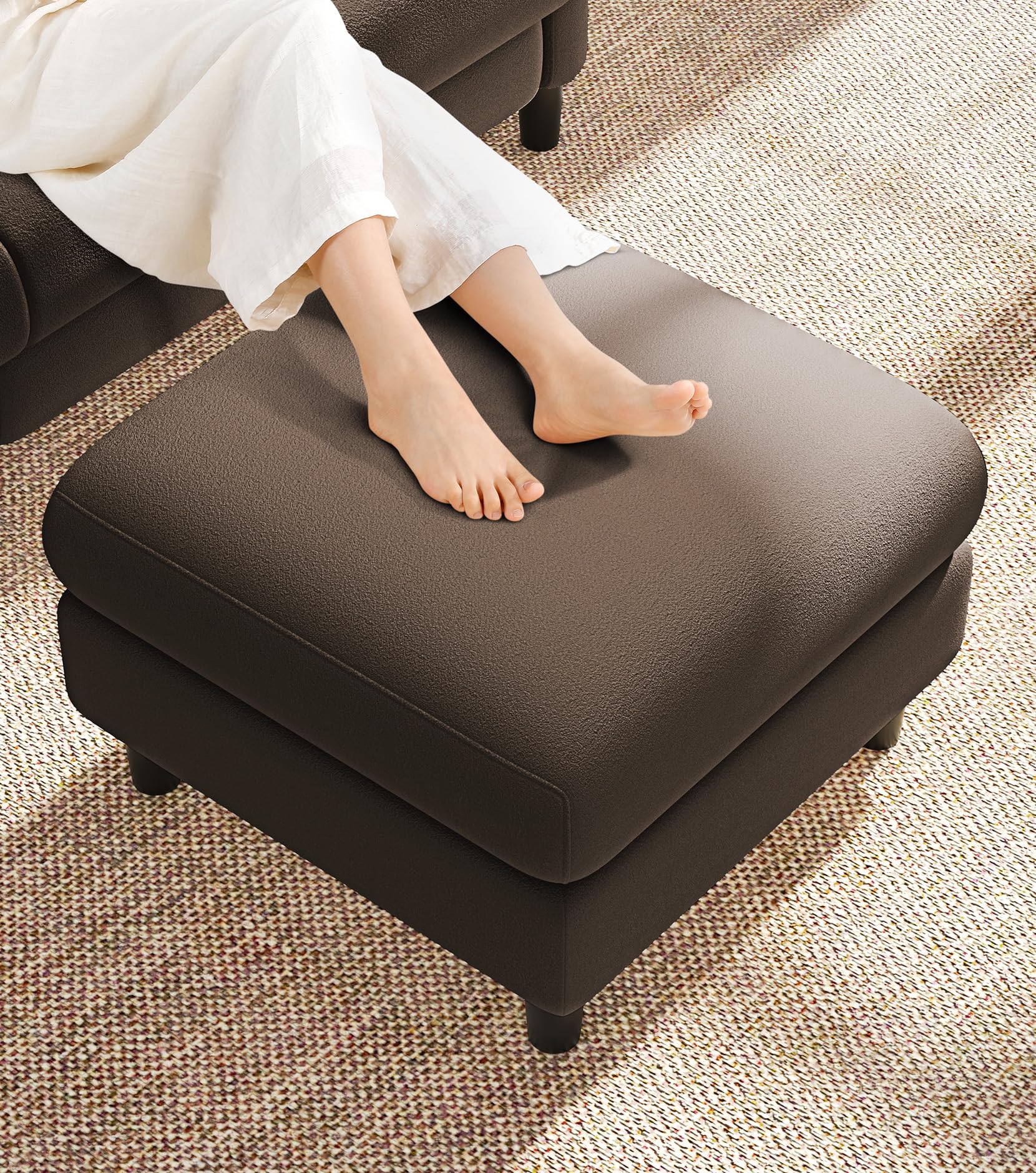 Welzona Sofa Couch 2 Sitzer, Kleines Sofa Couch für Schlafzimmer, Gemütliches Mini Sofa, Werkzeugfreies Aufstellen von 2 Sitzer Sofa für Wohnzimmer, Mini Couch aus Vollholz für kleine Räume