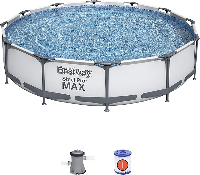 Bestway BW56416 Swimming Pool with Filter Pump, Steel Pro Max, 30 Inch Deep, 12 ft