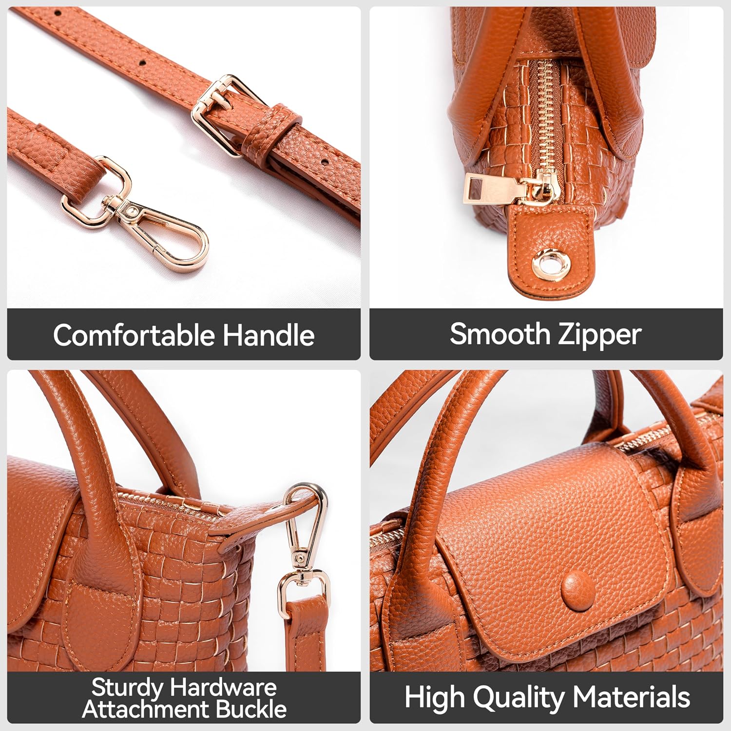 Small Woven Crossbody Bags for Women - Vegan Leather Mini Shoulder Purse & Cute Handbag - Y2K Dumpling Tote | Woven Crossbody Bag