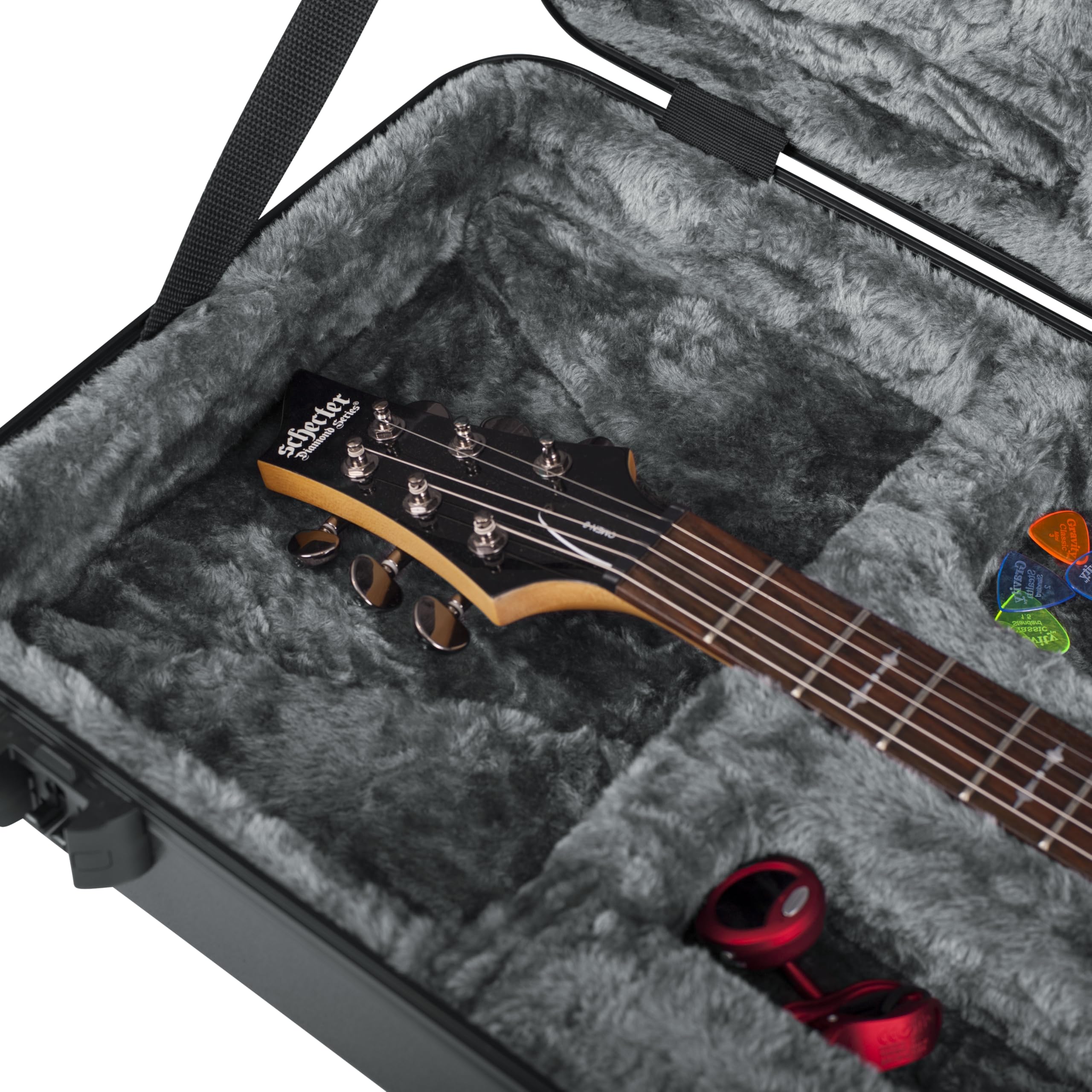 Gator GTSA-GTRELEC-LED TSA Gitarrenkoffer mit LED – Hartschalenkoffer für E-Gitarre – Flugtauglich, stoßfest, wasserdicht – Ideal für Reisen & Bühne