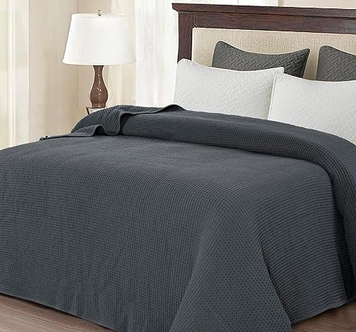 Miniatura 4 de Bed Bath & Home - Manta de 100% algodón, ligera y transpirable, buena para todas las estaciones, suave y acogedora.