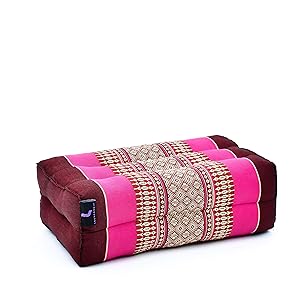 LEEWADEE Bloque de Yoga pequeño – Cojín Alargado para Pilates y meditación, cojín para el Suelo Hecho de kapok