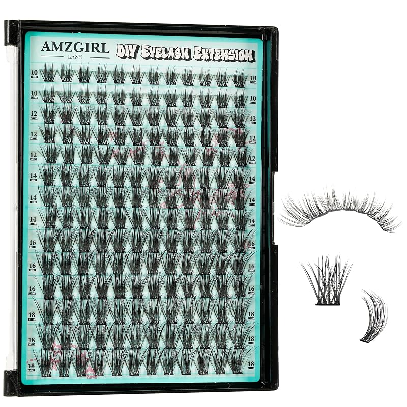 Cílios em tufos AMZGIRL LASH Spiky Manga Fairy, curvatura C, 10–18 mm, pacote com 168 unidades