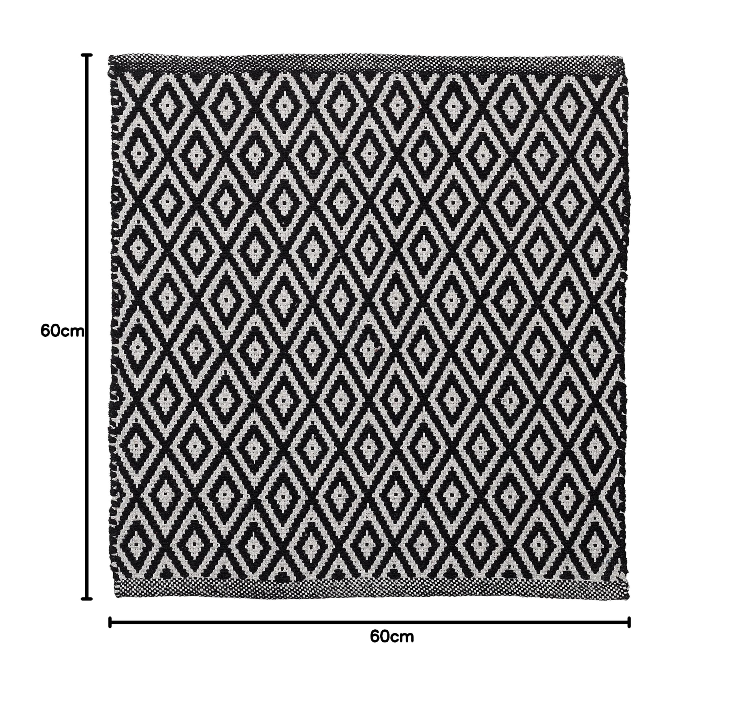 Sealskin Trellis Badteppich 60x60 cm Baumwolle Schwarz, 800107 – Ansicht 3