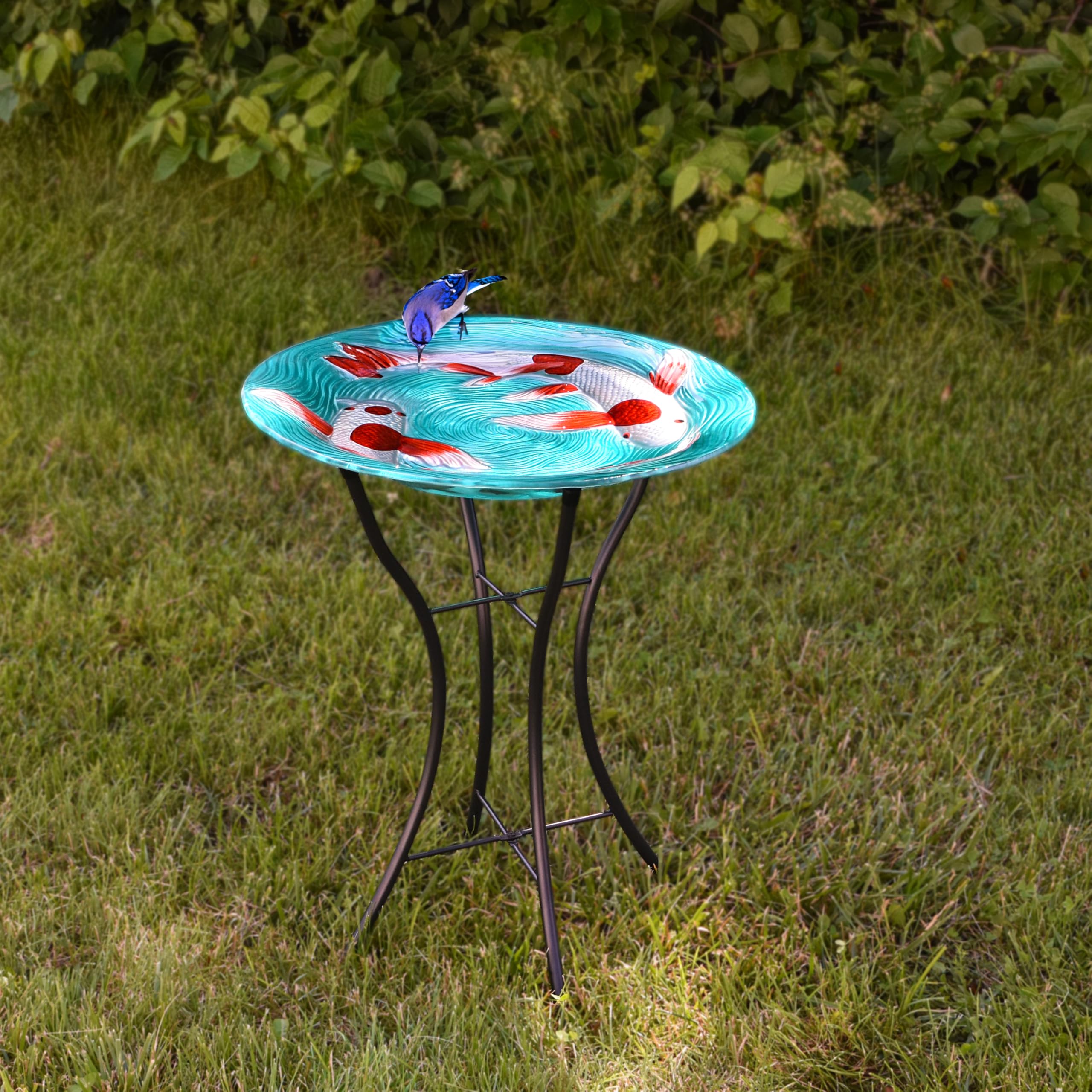 Songbird Essentials Koi Pond - Bañera de pájaros con soporte