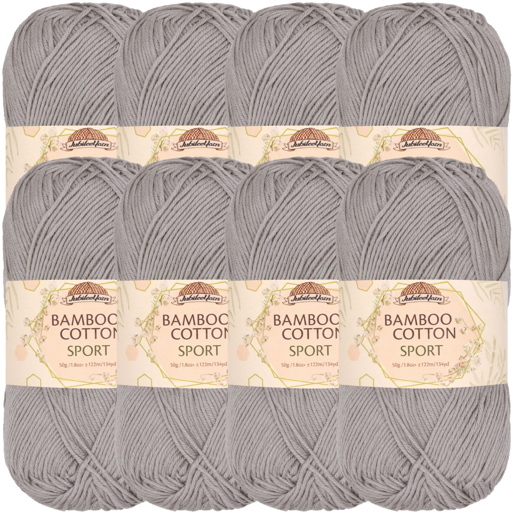 JubileeYarn Bamboo Cotton Sport Yarn - 50g/Skein - Smoky Sky - 8 Balls — image 1