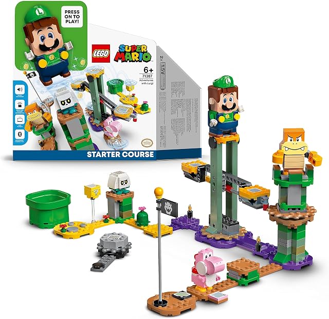 LEGO 71387 Super Mario Adventures with Luigi Starter Course Toy for Kids, Interactive Figure and Buildable Game Set, Girls & Boys Gifts age 6 Plus