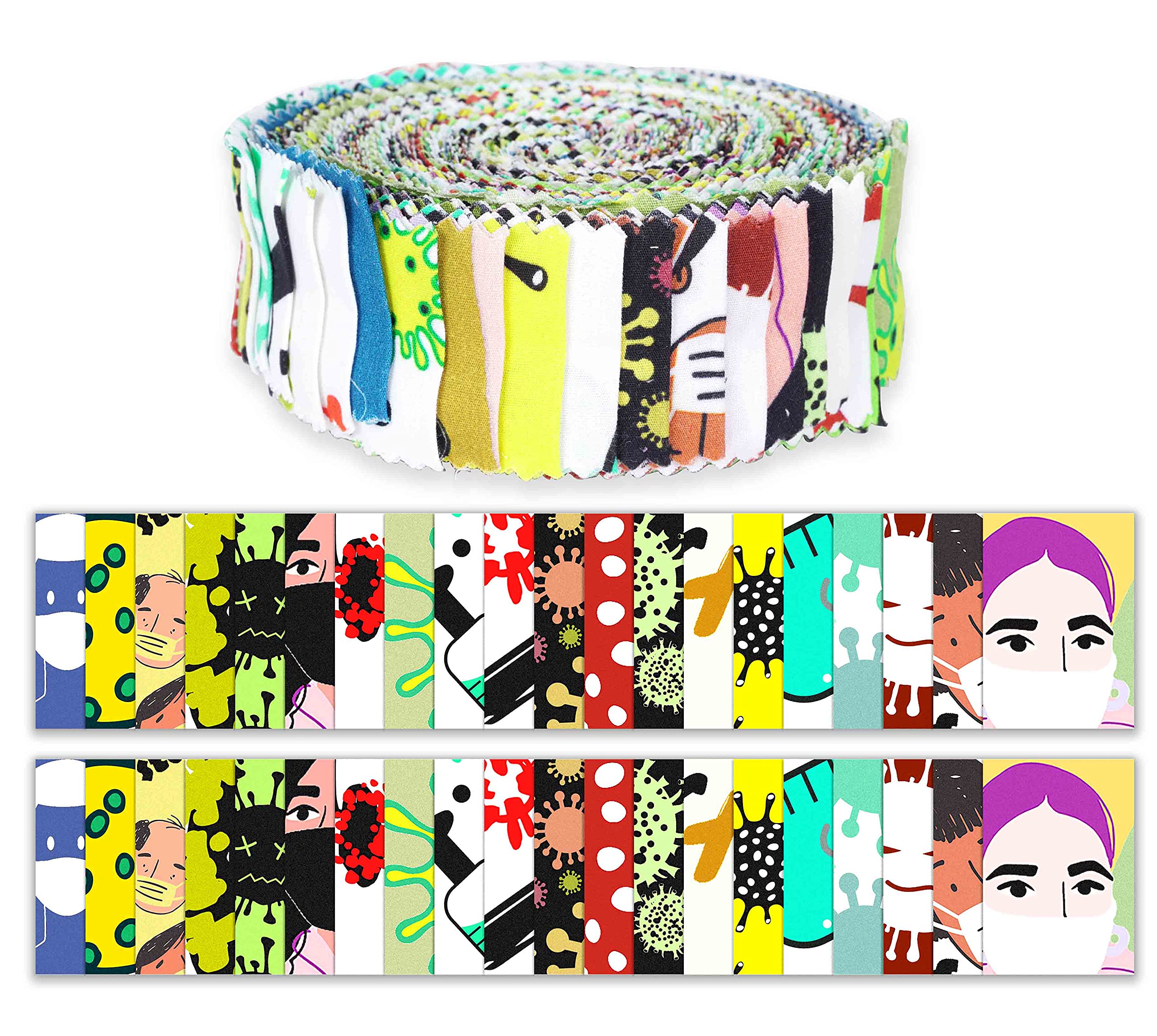 Tissus strips roulez de gelée en coton Soimoi 40 pièces pour patchwork