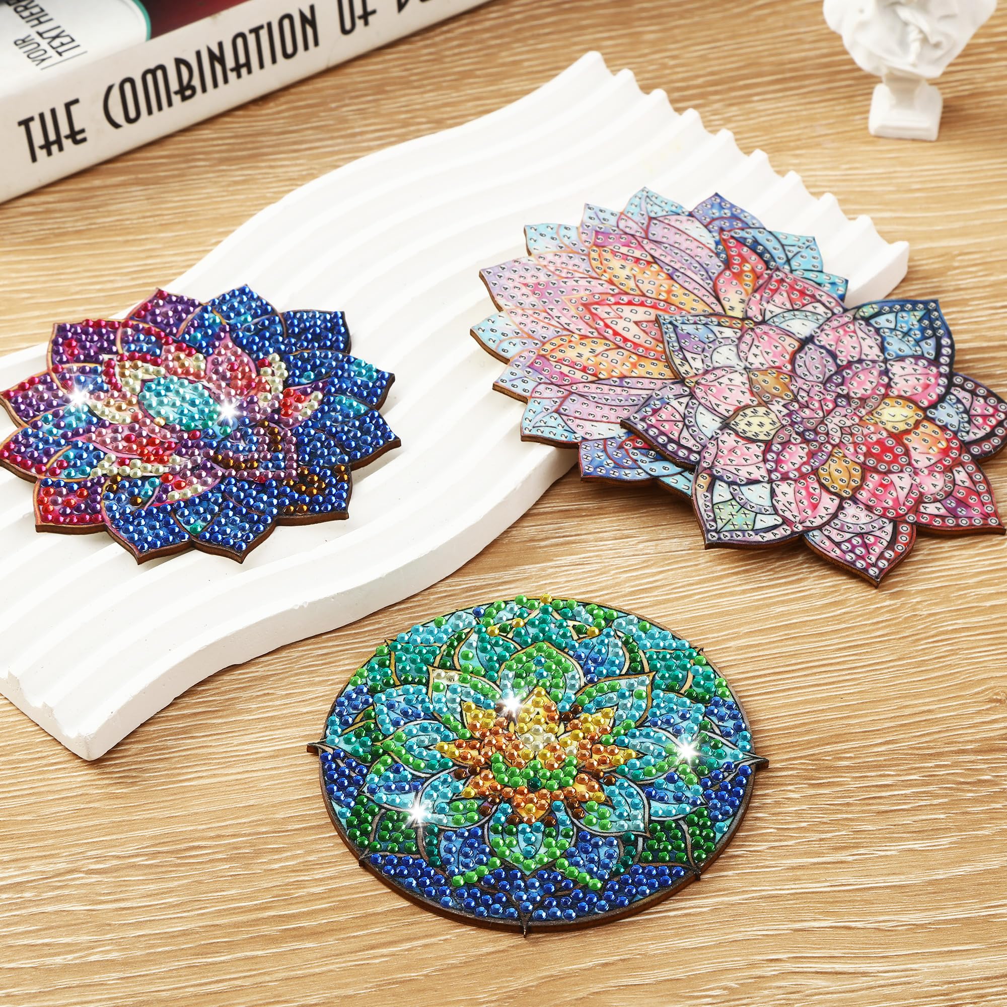 Manualidades Adultos Decoracion Kit De Posavasos De Pintura De Diamantes Con Diseño De Océano Para Posavasos Diamond Painting